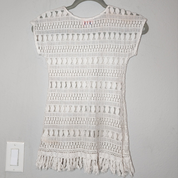 Stella & Dot Kids Crochet Coverup Off White Sheer One Size - Picture 3 of 12